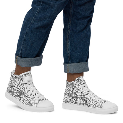 Doodle Night High Canvas Shoes